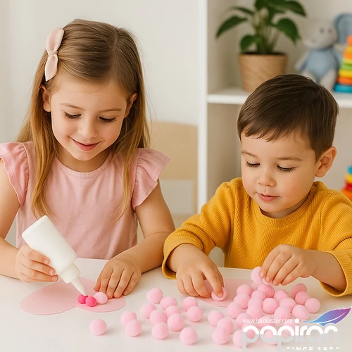 Dekor pompom világos rózsaszín 3cm 10db-os 25