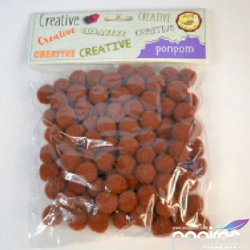Dekor pompon 15mm v.barna 100db/csomag