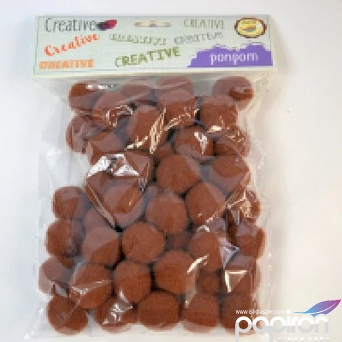 Dekor pompon 25mm v.barna 50db/csomag