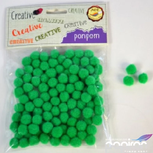 Dekor pompon 7mm s.zöld 100db/csomag