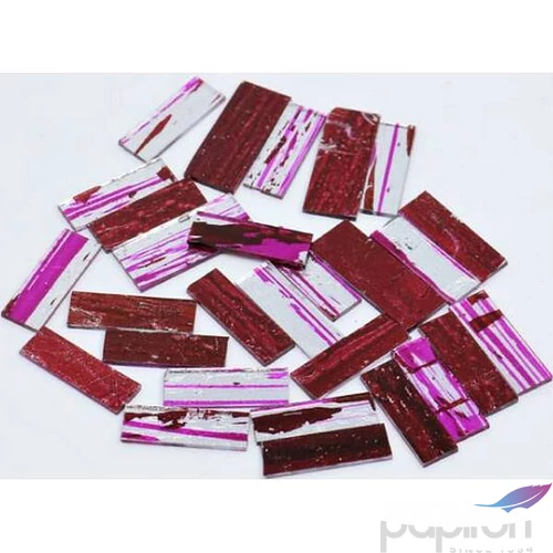 DEKOR Üvegmozaik 1 x 2, 5cm ezüst-pink téglalap