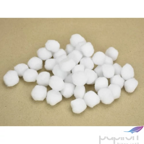 Dekor zsenília pompon fehér, 2,5cm 50db/csomag