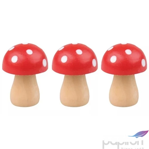 Dekoráció gomba fa gombák 3 cm, 3 db