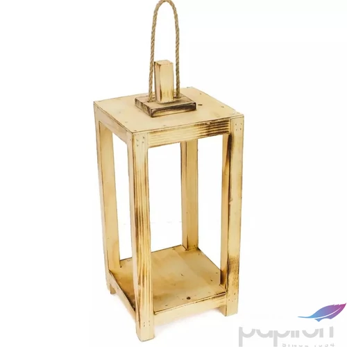 Dekorálható fa lanterna zárt tetővel 15x15x36cm 