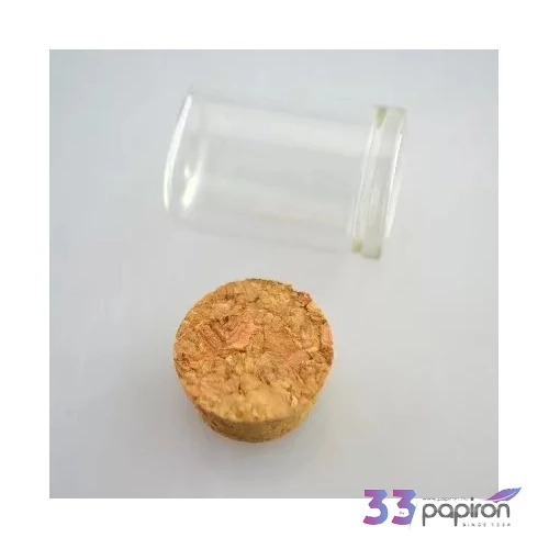 Dekorálható üveg Parafadugóval egyenes falú 2,2x3cm