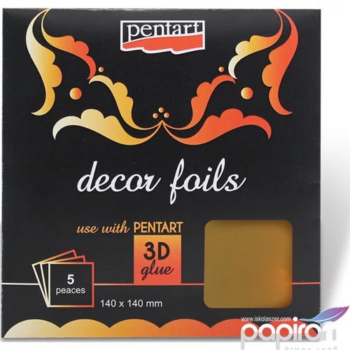 Dekorfólia arany 14x14cm- 5db csomag