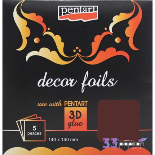 Dekorfólia bronz 14x14cm- 5db csomag