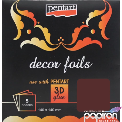 Dekorfólia bronz 14x14cm- 5db csomag
