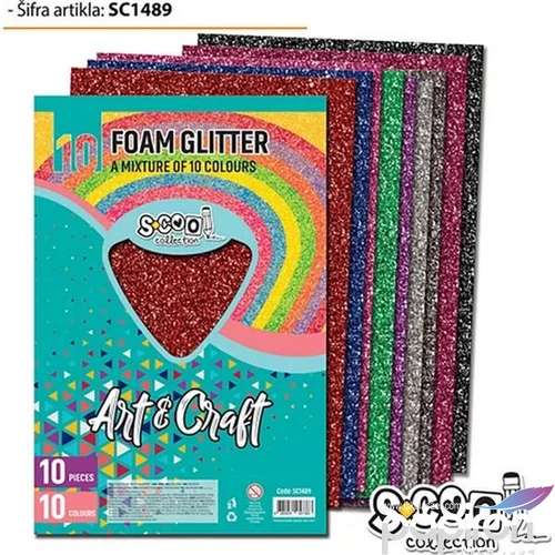 Dekorgumi glitteres A4 10 ív/csomag