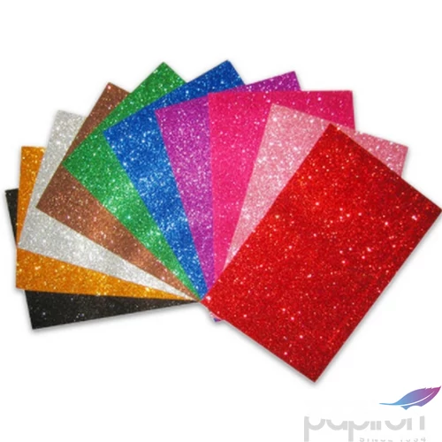 Dekorgumi öntapadós lila. glitteres csillámos