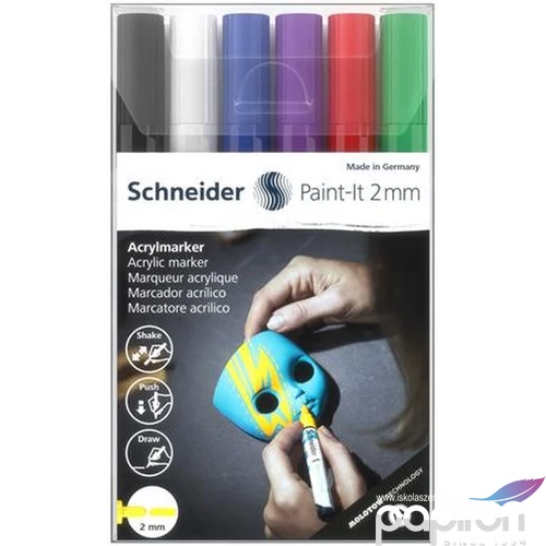 Dekormarker 2mm Schneider akril, Paint-It 310, 6 különböző szín TSC310V60
