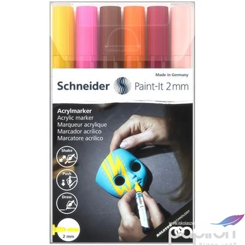Dekormarker 2mm Schneider akril,Paint-It 310, 6 különböző szín TSC310V62