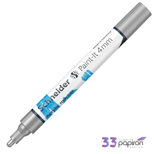 Dekormarker 4mm Schneider akril,Paint-It 320, ezüst TSC320E