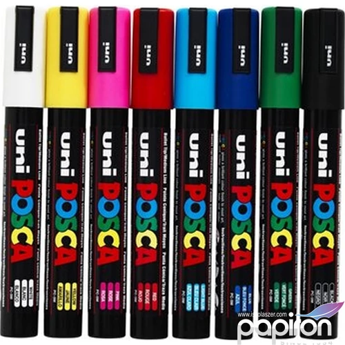 Decormarker UNI-BALL Posca 1,8-2,5mm vízbázisu szürke akril marker Írószerek UNI-BALL PC-5M GREY