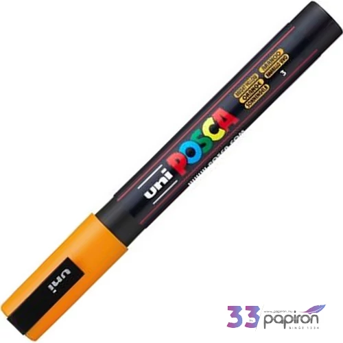 Dekormarker Uni 0,9-1,3 mm, Posca PC-3M, ragyogó sárga