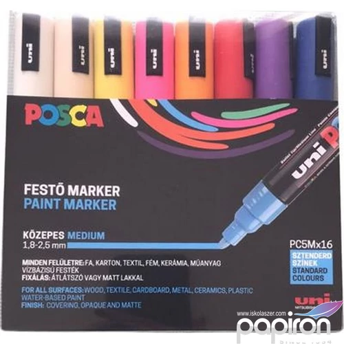 Dekormarker Uni készlet, 1,8-2,5 mm, Posca PC-5M 17 különböző szín