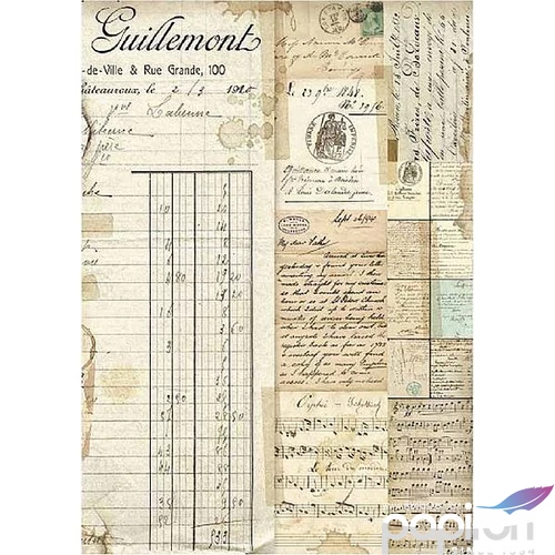 Decoupage rizspapír A4 Kézírás Tamperia DFSA4322