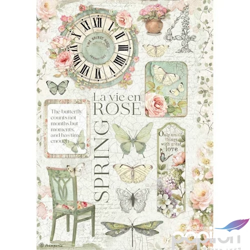Decoupage rizspapír A4 La Vie en Rose 
