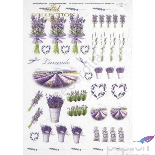 Decoupage rizspapír A4 Levendulás Lavande 210x297mm Itd. Collection R0040