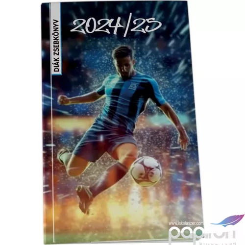 Diák zsebkönyv 2024/25 heti 125×205mm, 144 oldal, foci mintás Realsystem 2024 kollekció! 5313-64