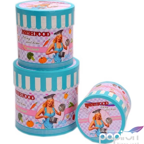 Doboz ládika Mintás kék, kerek papír, DD43344/S3 (5996488433 DD43344/S3 (5996488433445)