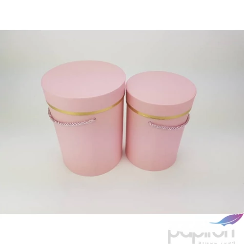 Díszdoboz henger alakú pink 13x18cm 6,00E+12