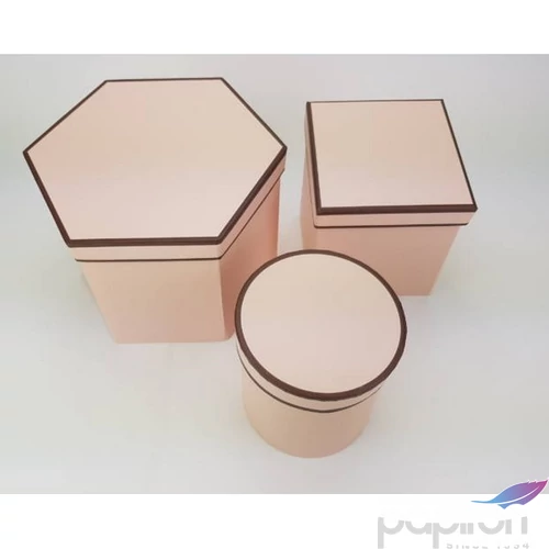 Díszdoboz karton négyszög 3/2 rózsaszín M-es :13.5x13.5x13.5cm