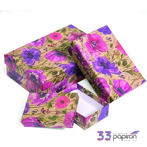 Díszdoboz papír téglalap natúr S10/3 12,6 x 8,6 x 3,6 cm Az ár egy darabra vonatkozik!