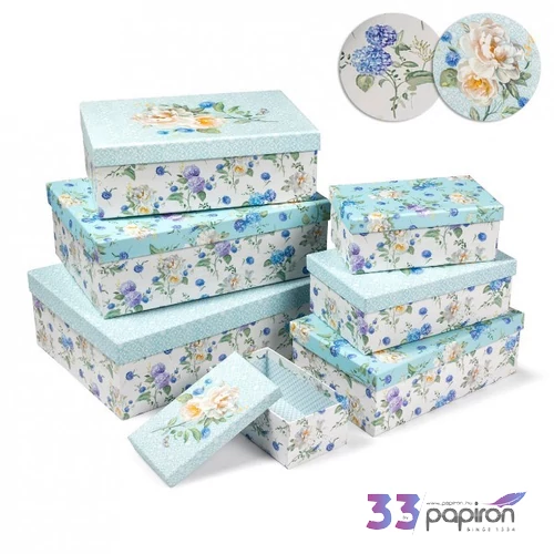 Díszdoboz papír téglalap  virá S7/4 14,6 x 9,6 x 4,2 cm Az ár egy darabra vonatkozik!