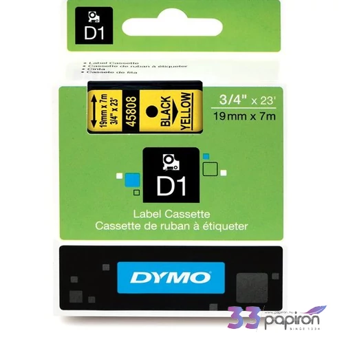 Feliratozó szalag Dymo 19mmx7m DYMO S0720880 sárga-fekete Feliratozógéphez szalagok