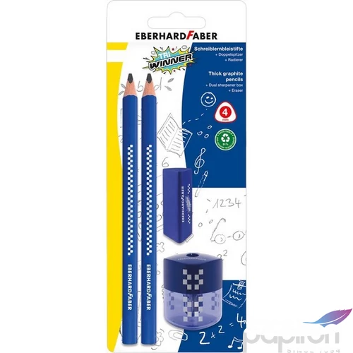 Eberhard-Faber grafitceruza 24 szett 2db-os + hegyező + radír TRI WINNER B BL.