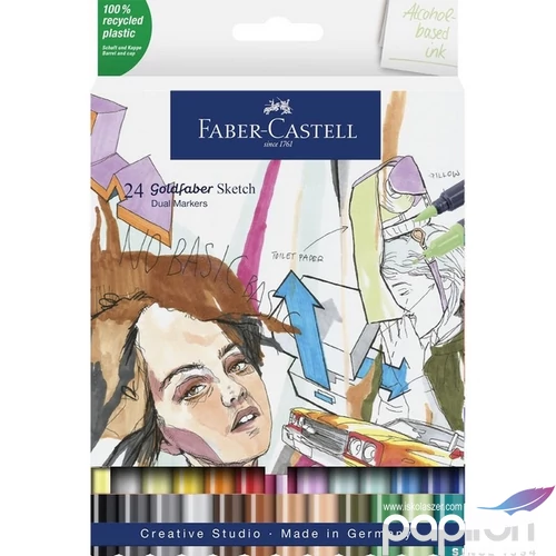 Faber Castell filctoll készlet Art and Graphic kétvégű alkoholos 24db-os GOLDFABER SKETCH MARKER