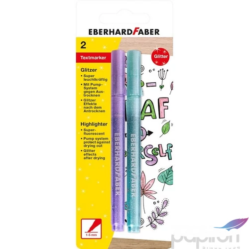 Eberhard Faber szövegkiemelő 2db-os pasztell csillámos lila/kék BL. E551496
