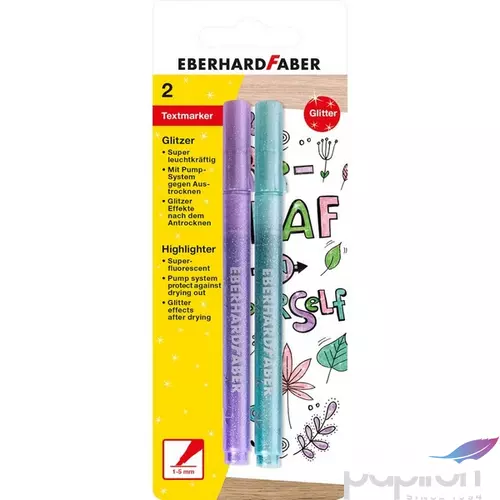 Eberhard Faber szövegkiemelő 2db-os pasztell csillámos lila/kék BL. E551496