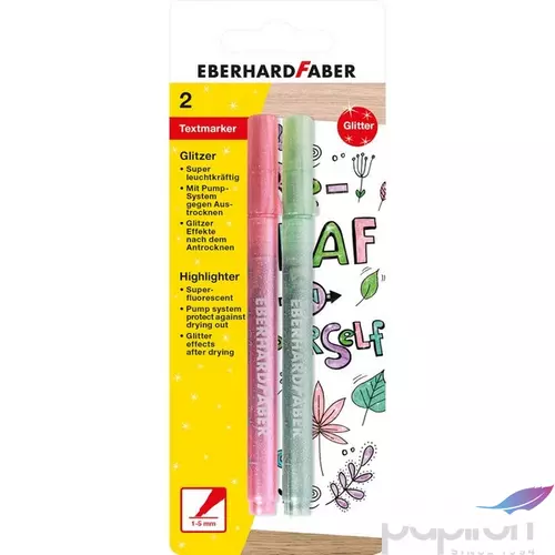 Eberhard Faber szövegkiemelő 2db-os pasztell csillámos pink/zöld BL. E551495