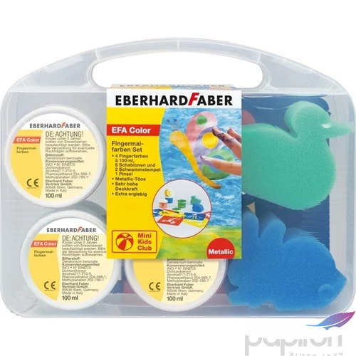 Eberhard Faber ujjfesték 4db-os 100ml-es, metál+2 szivacs