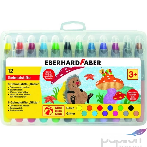Eberhard Faber Zsírkréta 12db-os stiftes alap és metál színek E529112