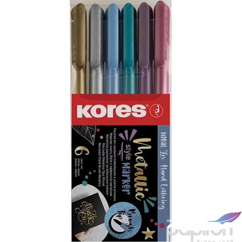 Ecsetiron készlet Kores Metallic Style, 6 metál szín 