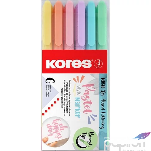 Ecsetiron készlet Kores Pastel Style, 6 pasztell szín
