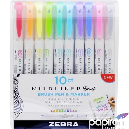Ecsetiron készlet Zebra 0,5/0,7 mm, kétvégű, Mildliner Brush
