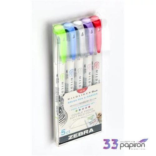 Ecsetiron készlet Zebra kétvégű Mildliner Cool 