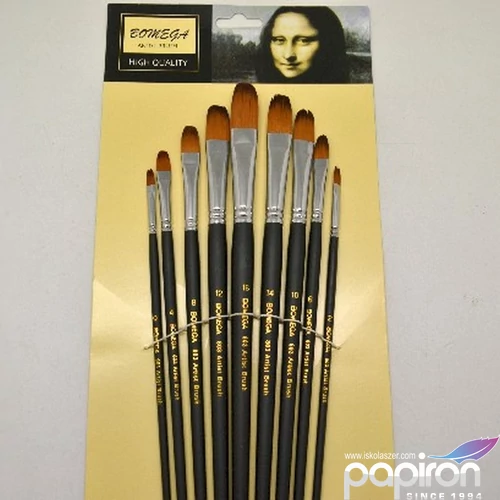 Ecsetkészlet 9db-os Mona Lisa Artist Fekete nyelű, 6 különböző fejű iskolaszezonos termék Bomega