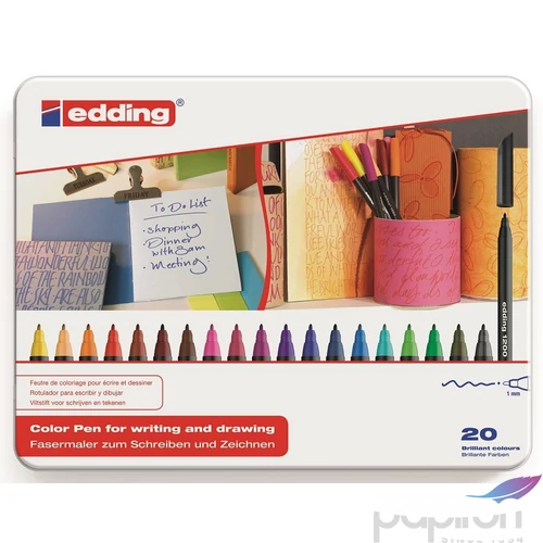 Edding 1200 marker/20 20db készlet fémdobozos marker, filctoll