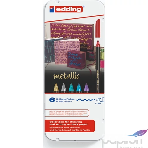 Edding 1200 marker/6 Marker, Metallic, Fém Dobozban