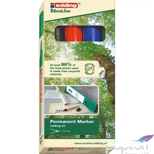 Edding 21/4 marker Ecoline permanent 4 Klf. Szín