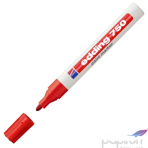 Edding 750 kerek hegyű piros lakkmarker 2-4mm jelölésre Üveg, porcelán, műanyag, fém 