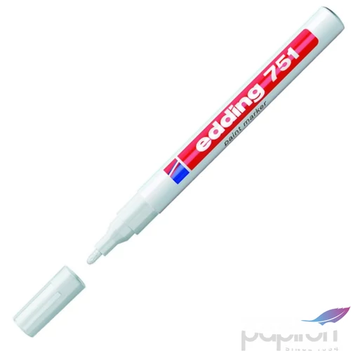 Edding 751 kerek hegyű fehér lakkmarker 1-2mm jelölésre Üveg, porcelán, műanyag, fém