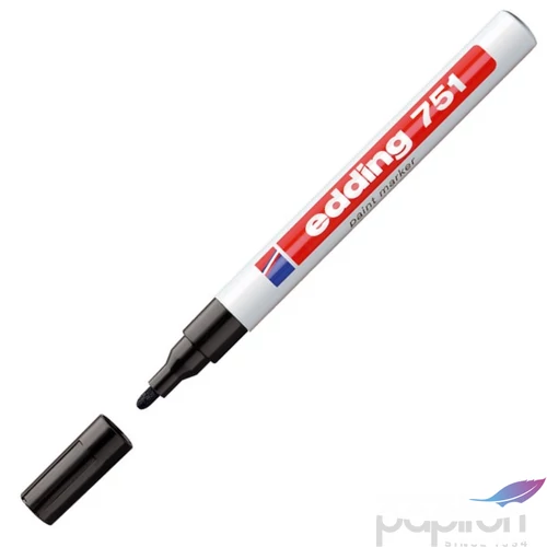 Edding 751 kerek hegyű fekete lakkmarker 1-2mm jelölésre Üveg, porcelán, műanyag, fém