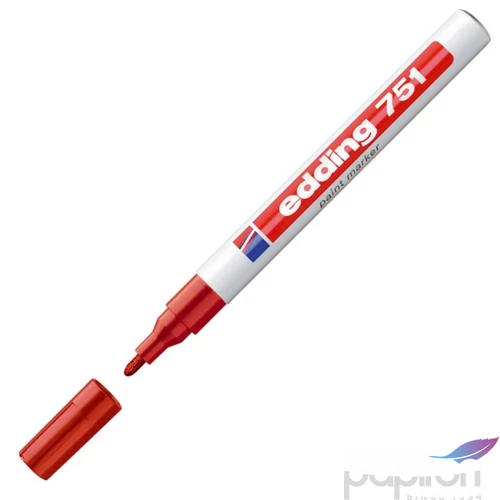 Edding 751 kerek hegyű piros lakkmarker 1-2mm jelölésre Üveg, porcelán, műanyag, fém