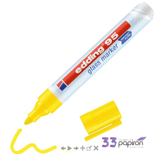 Edding 95 ABLAK MARKER GLASS MARKER sárga D10 kerek hegyűvonalvastagság:2-3mm